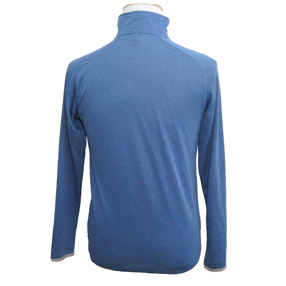 Adidas 1/4 Zip Shirt Men's Small Blue Athletic Long Sleeve Logo Sports Top - Picture 2 of 4